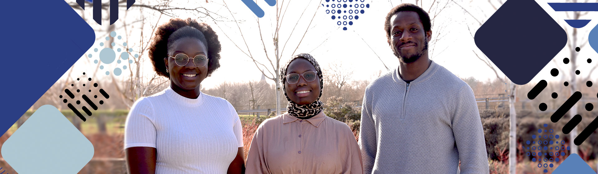 The three inaugural Sanger Excellence Fellows 2022/23. From left to right: Kudzai Nyamondo, Oumie Kuyatehand Ore Francis