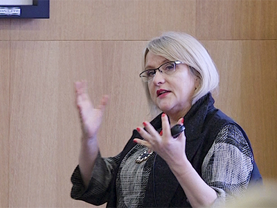 Professor Sara Rankin giving a talk to the Wellcome Genome Campus on raising awareness of neurodiversity in the STEM workplace