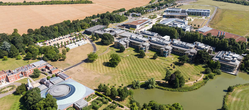 Wellcome Genome Campus from the air. Image Credit: Wellcome Sanger Institute, Genome Research Limited